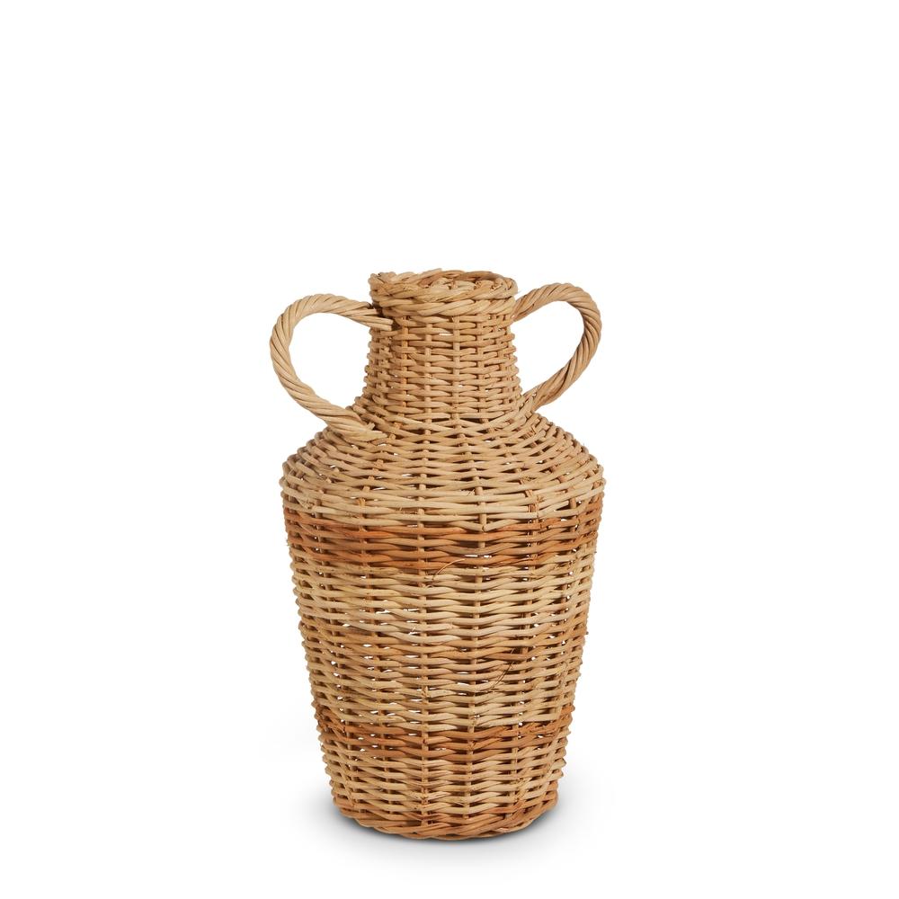 RAZ Imports 17" Wicker Ginger Jar Vase with Handles
