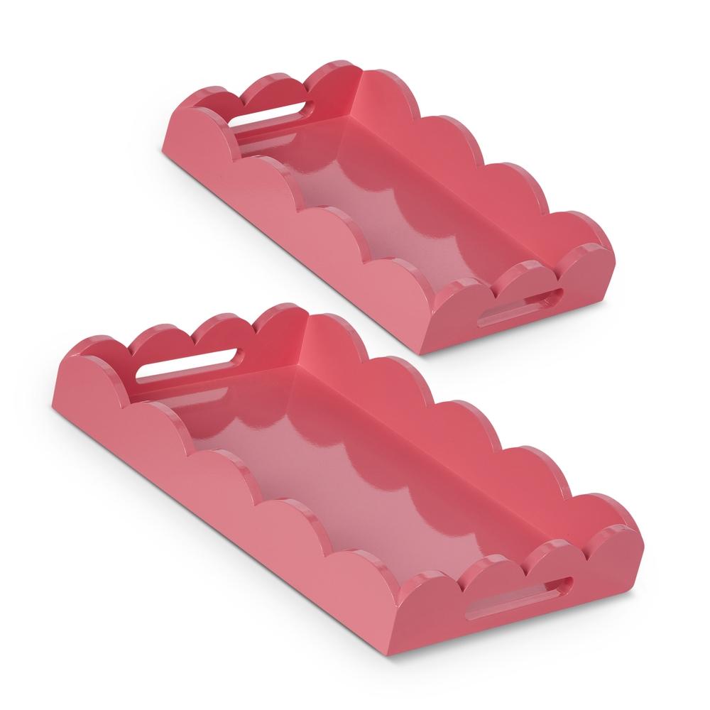 RAZ Imports 18.5" Bubblegum Scalloped Trays