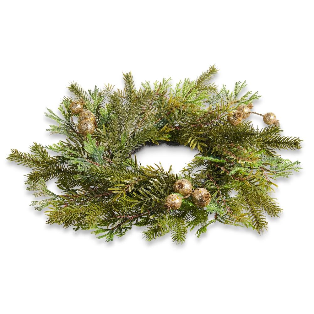 RAZ Imports 18.5" Greenery Floral Candle Ring