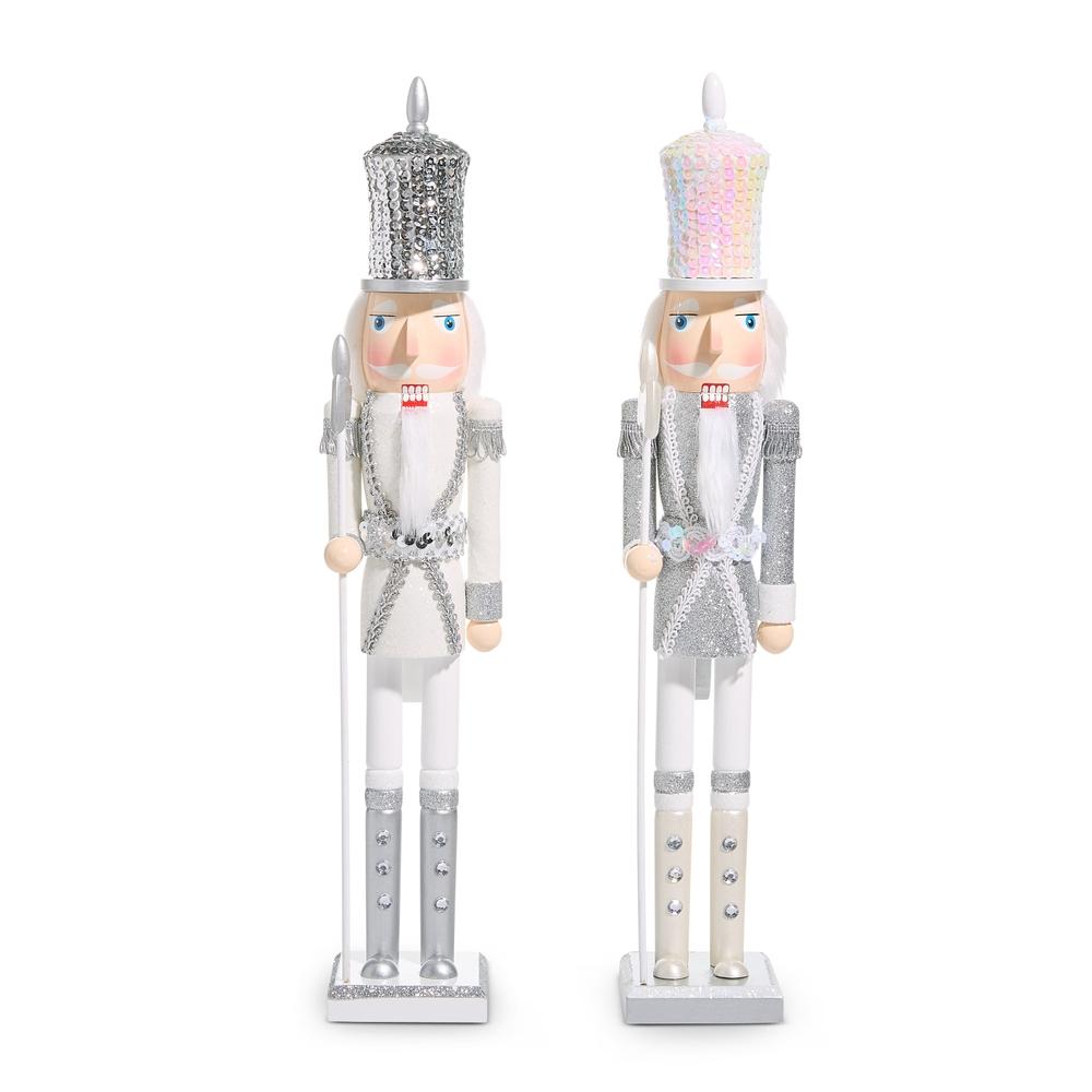 RAZ Imports 18.5" White and Silver Nutcracker