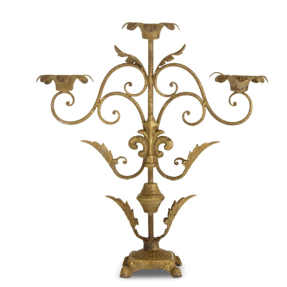 RAZ Imports 18" Antique Gold Candelabra