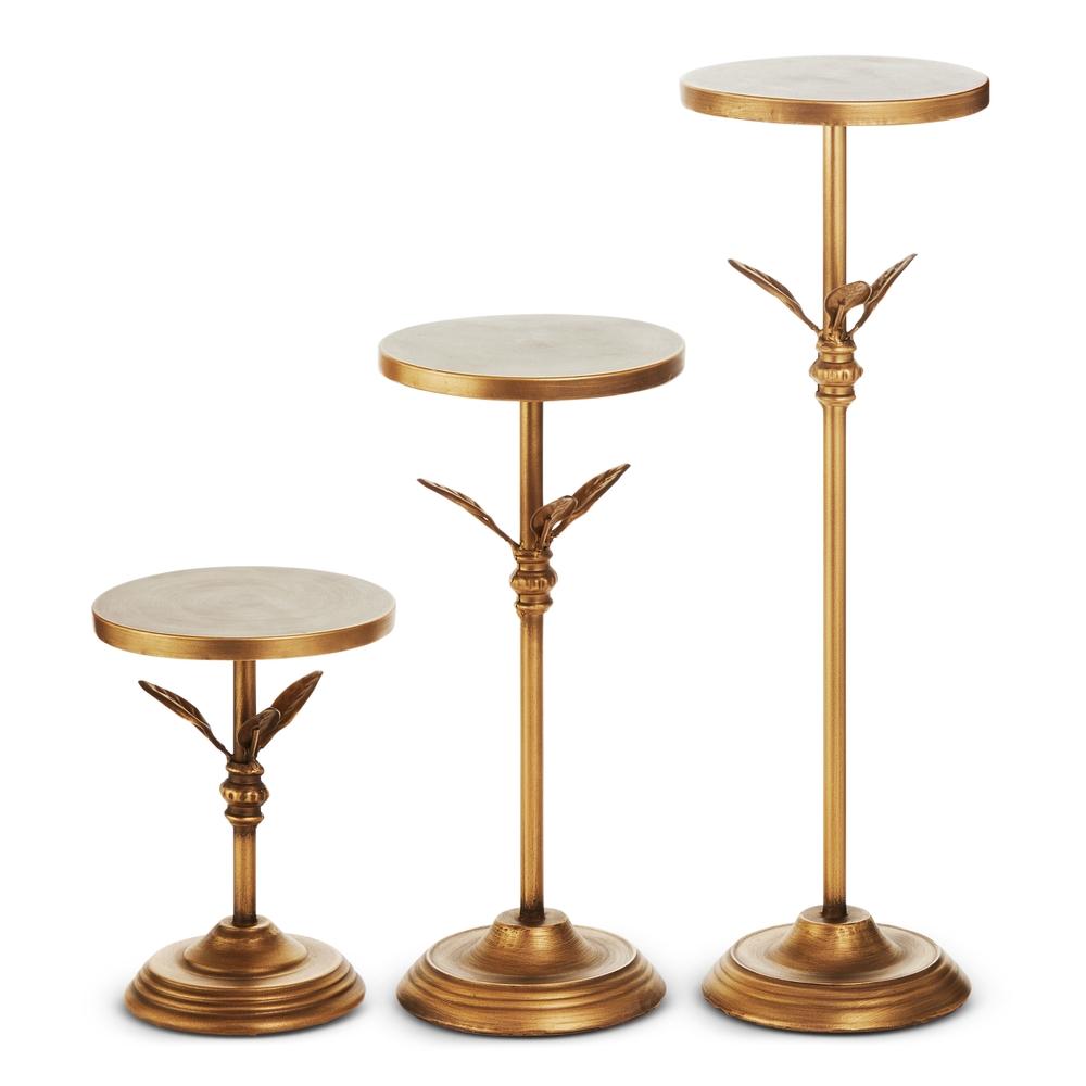 RAZ Imports 18" Antique Gold Candle Pedestals