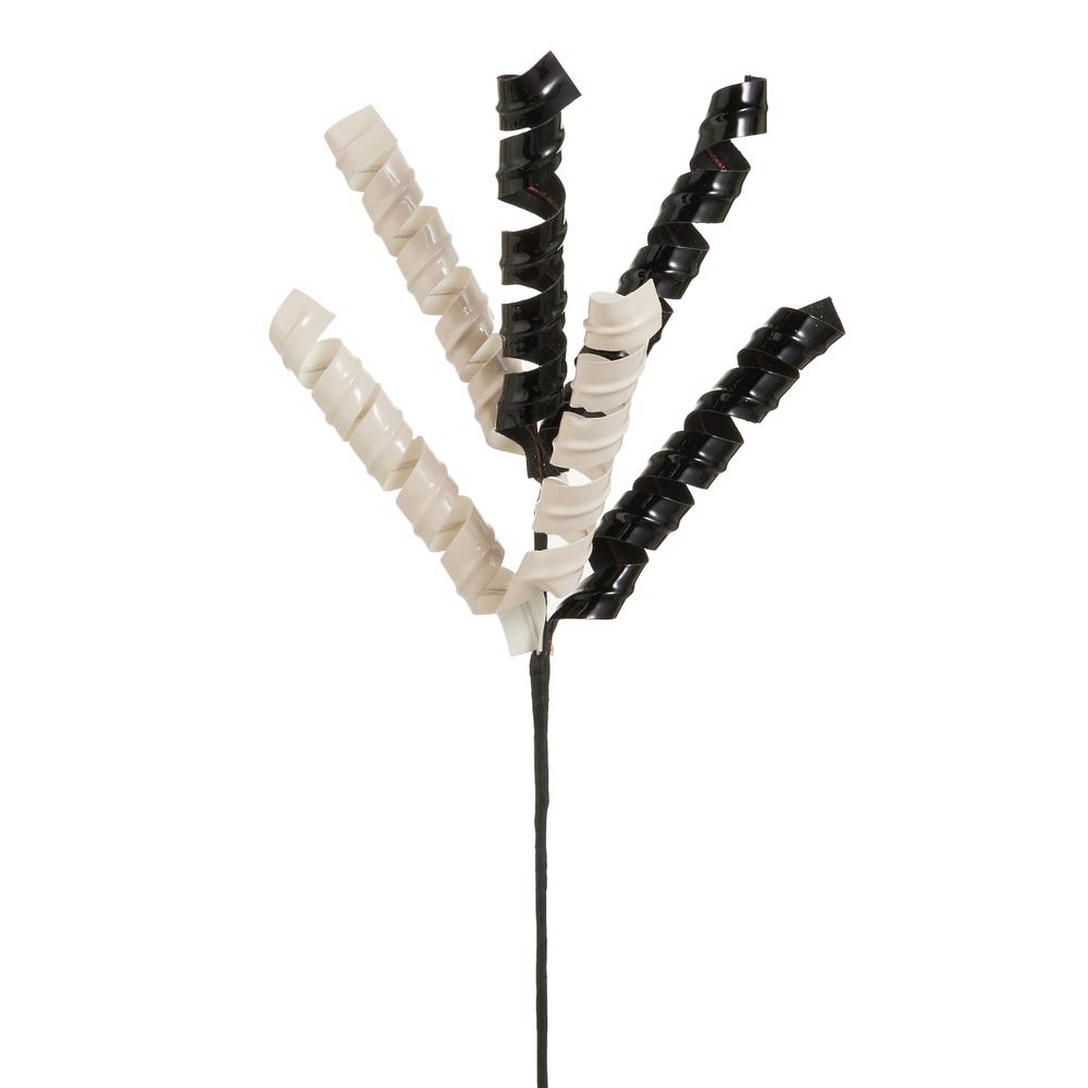 RAZ Imports 18" Black and Ivory Spiral Spray