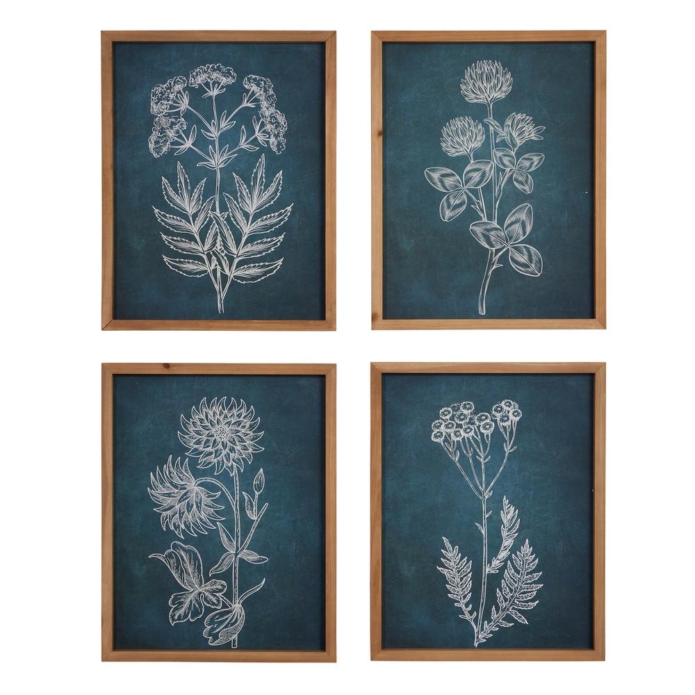 RAZ Imports 18" Blue Floral Framed Wall Art