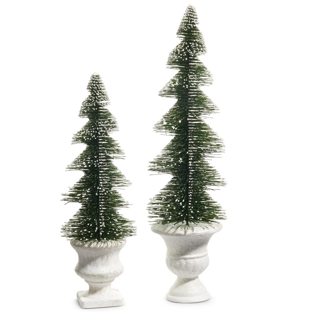 RAZ Imports 18" Bottle Brush Trees in Urns