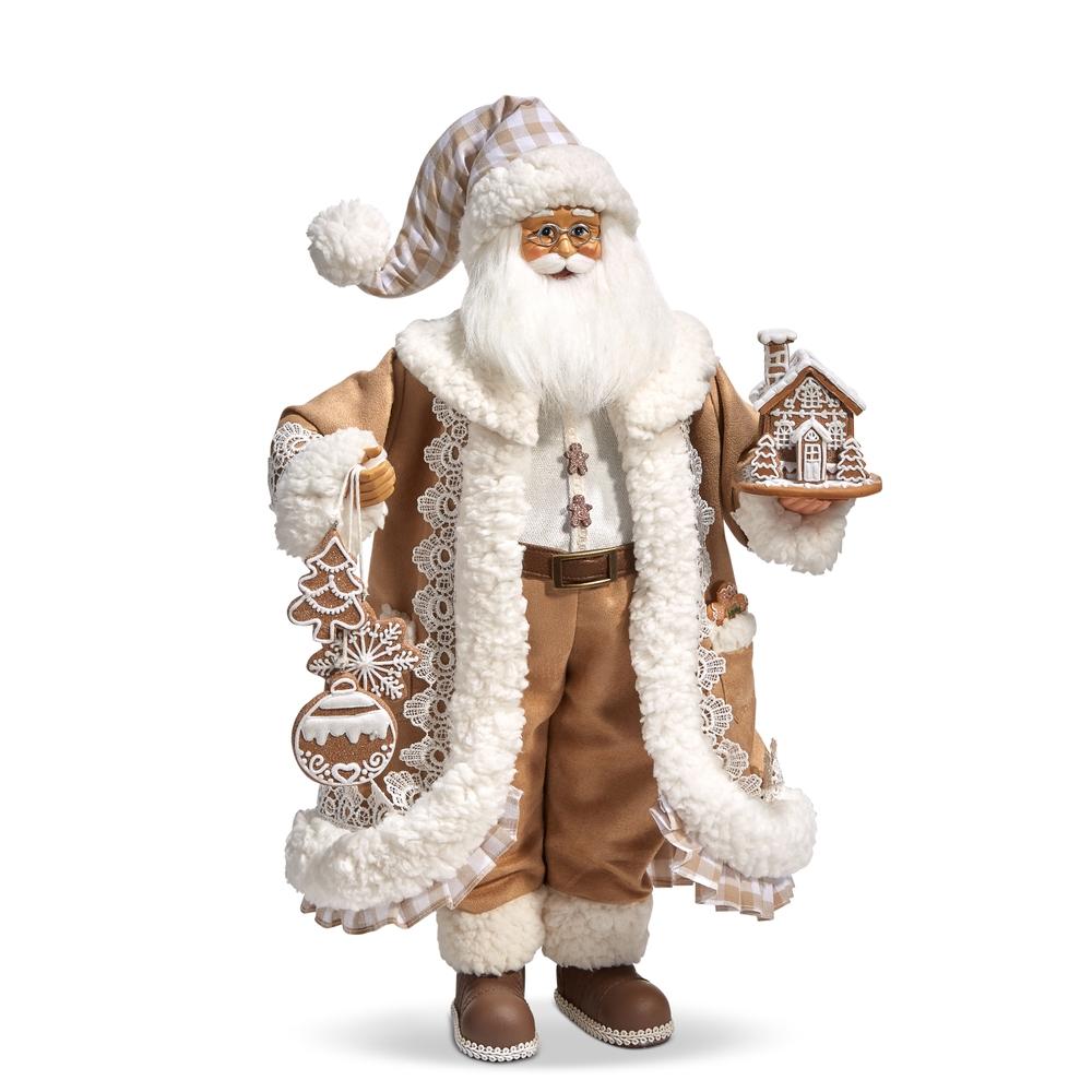 RAZ Imports 18" Gingham Gingerbread Santa