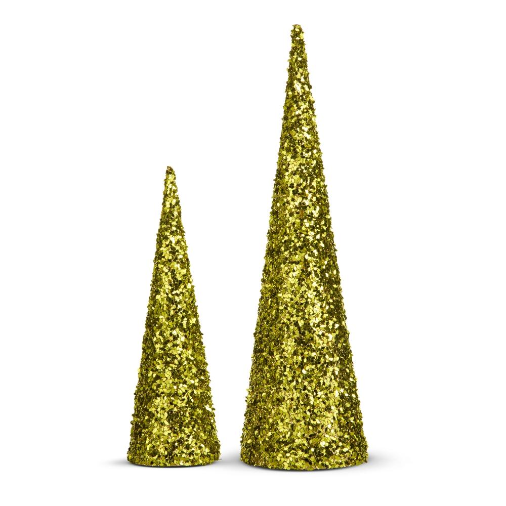 RAZ Imports 18" Green Glitter Trees