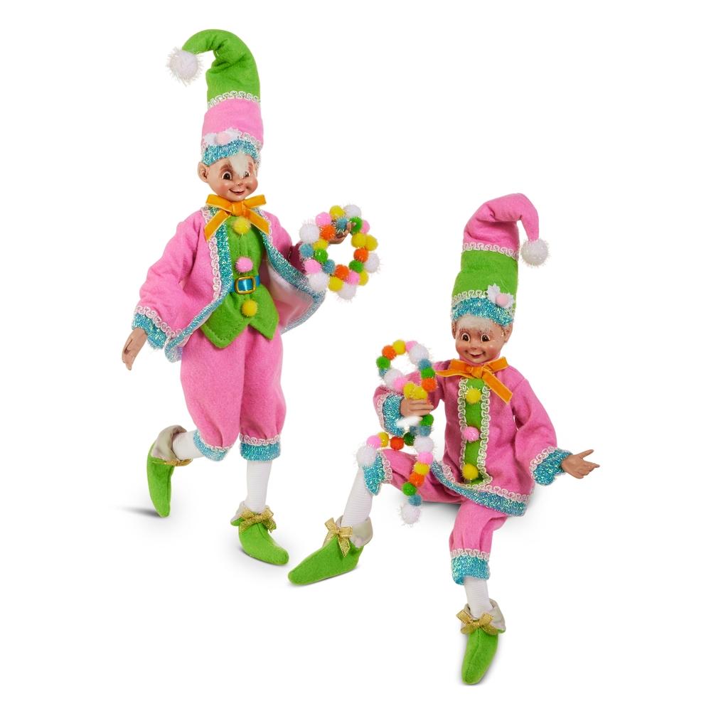 RAZ Imports 18" Neon Noel Posable Elf
