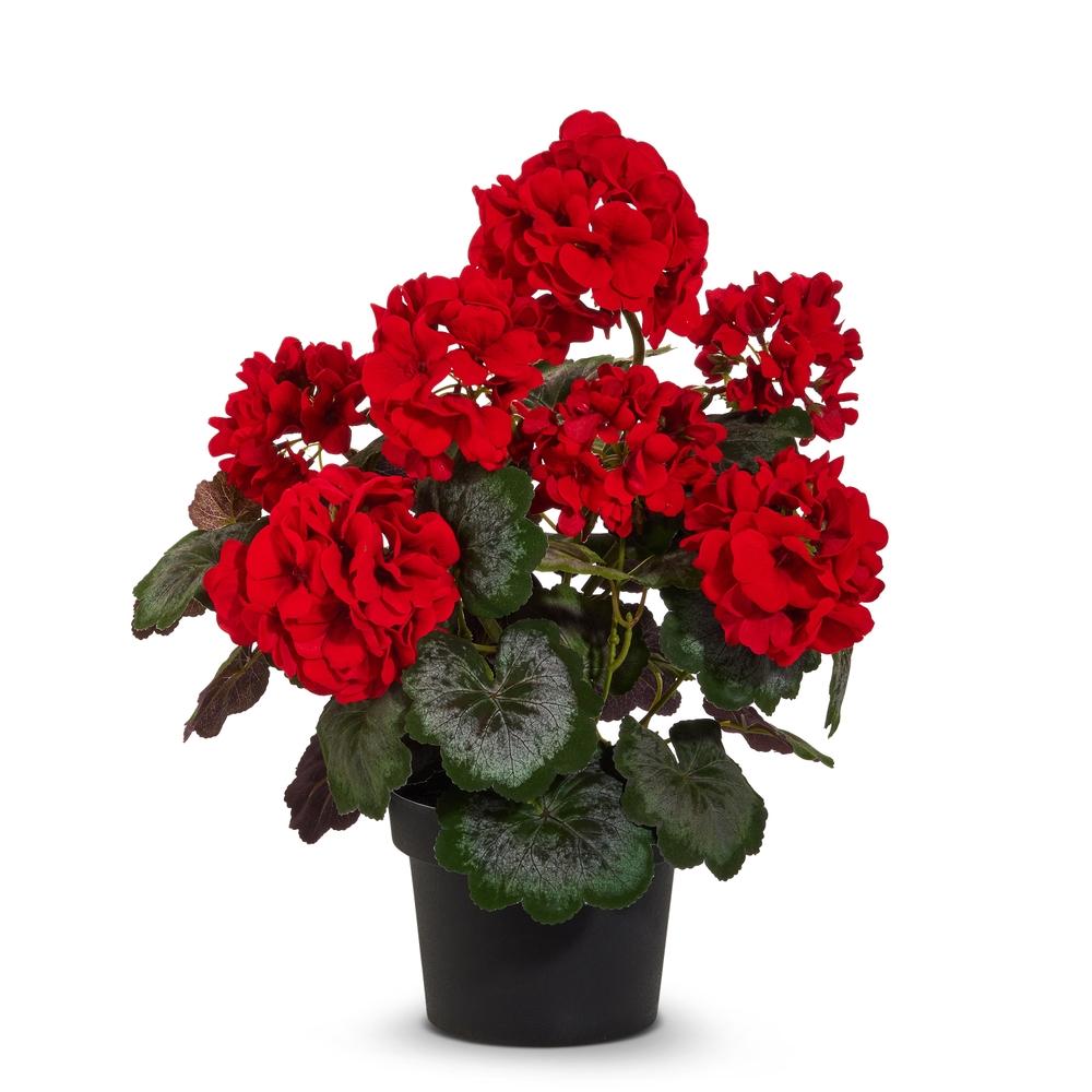 RAZ Imports 18" Potted Red Geranium