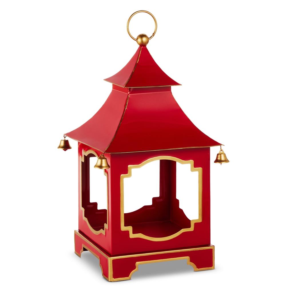 RAZ Imports 18" Red and Gold Bell Pagoda