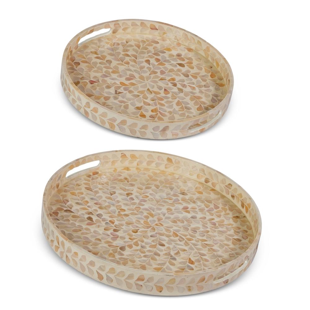 RAZ Imports 18" Round Capiz Trays