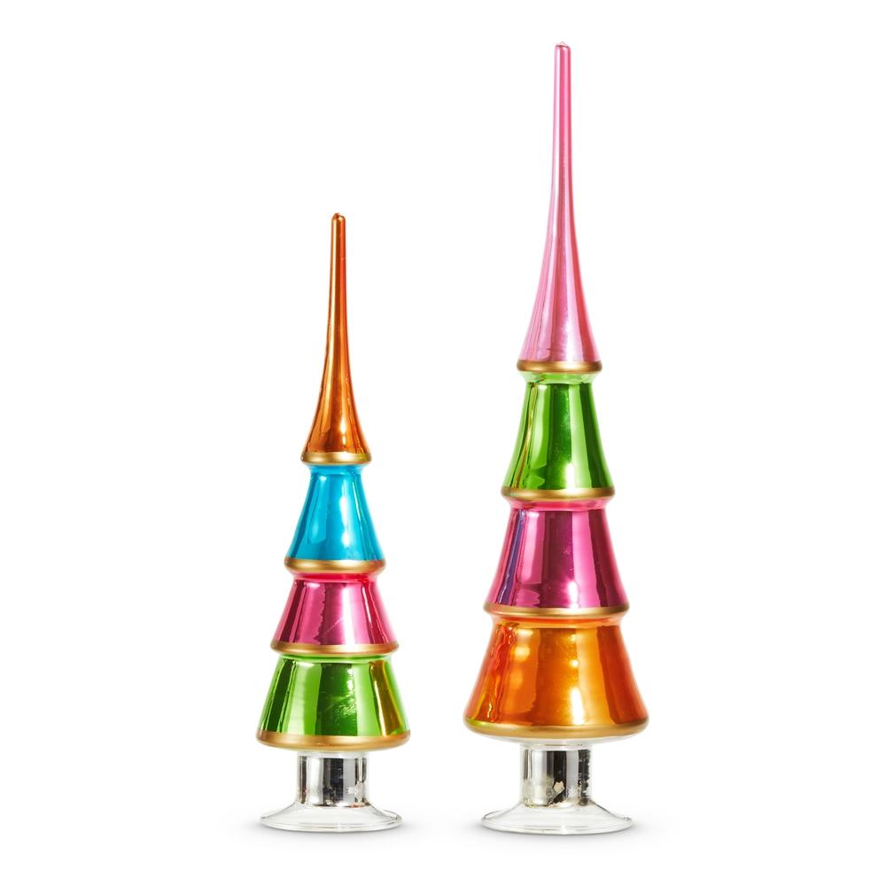 RAZ Imports 18" Shiny Color Block Trees