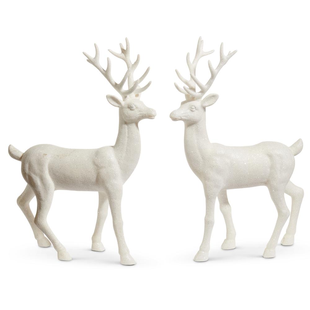 RAZ Imports 18" White Glitter Deer