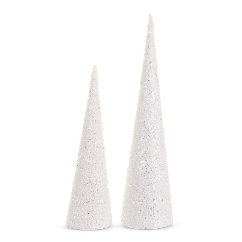 RAZ Imports 19.5" and 25" Tree Pearl and Ice Tree