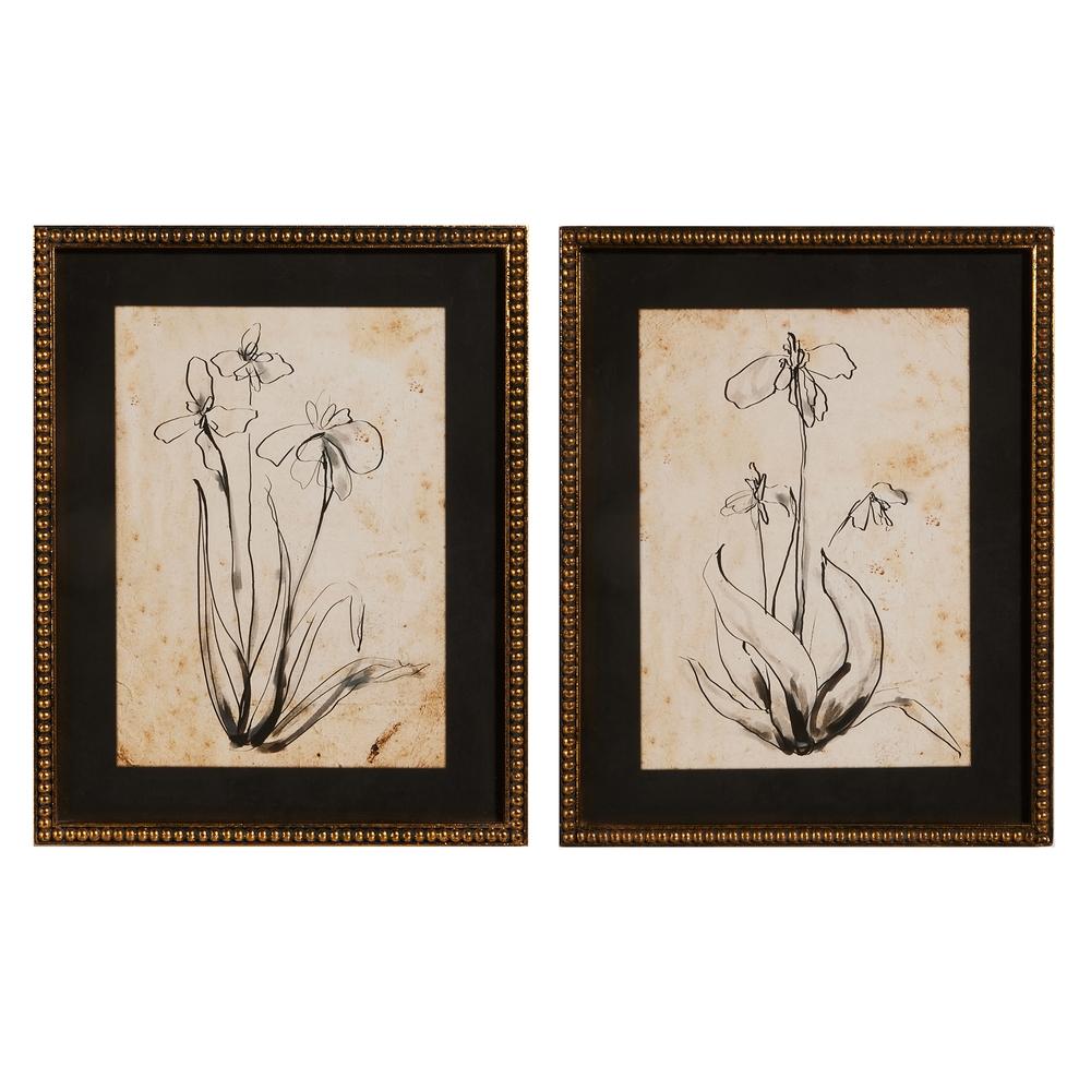 RAZ Imports 19.5" Floral Line Art Framed Print