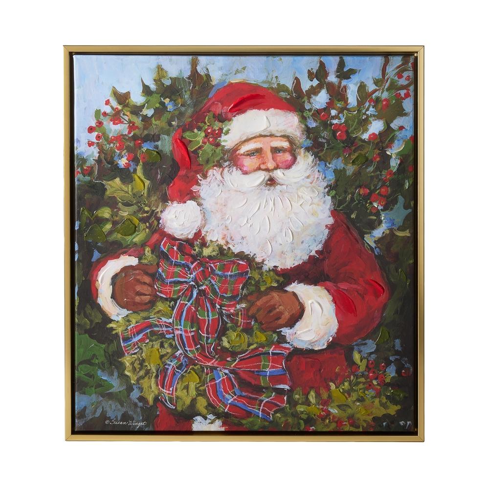 RAZ Imports 19.5" Homegrown Santa Framed Wall Art