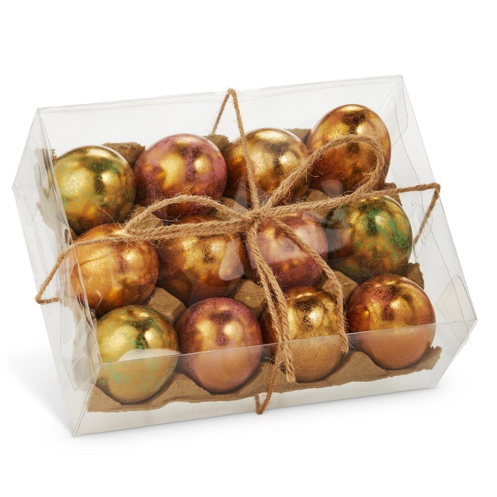 RAZ Imports 2.5" Box of Gold Antique Eggs
