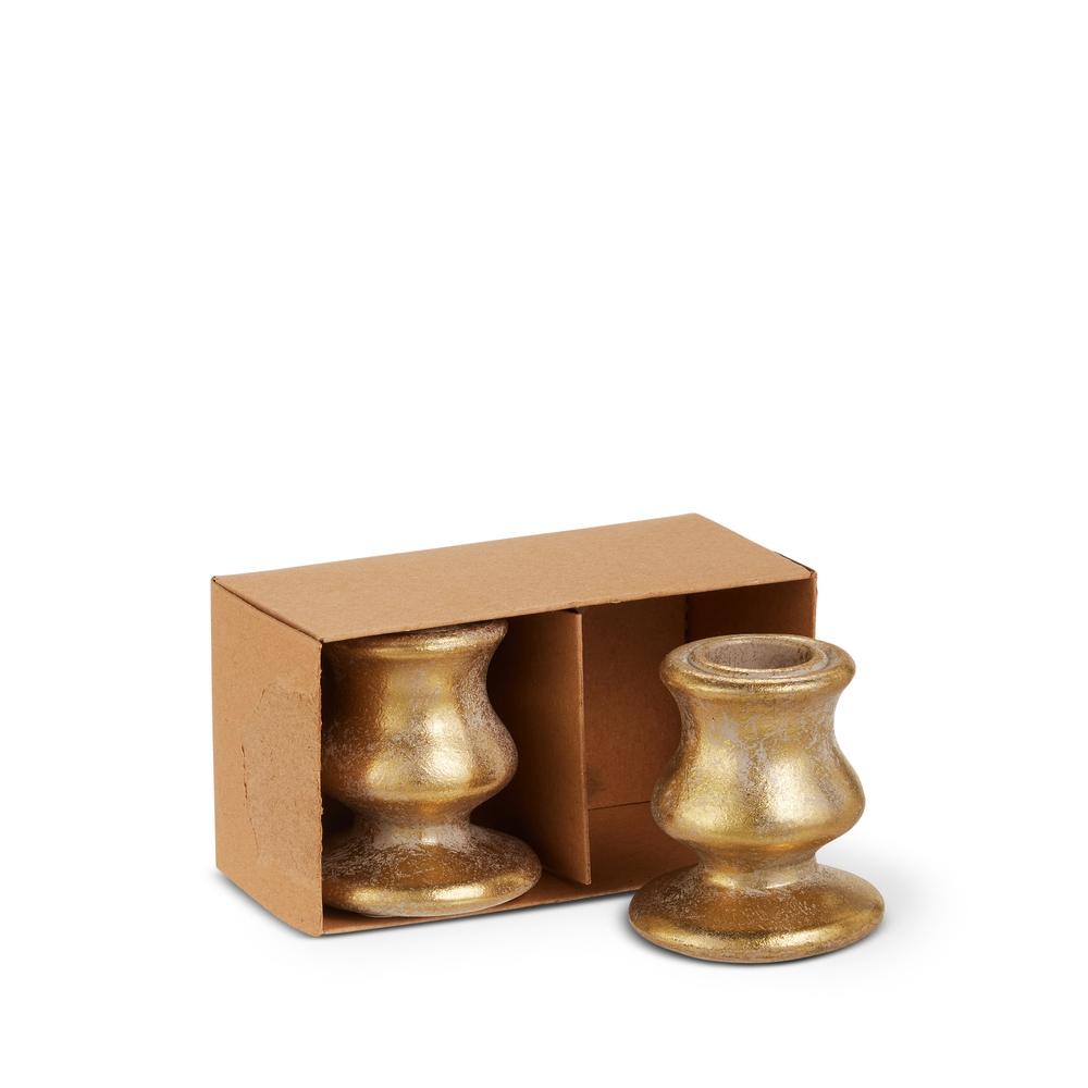 RAZ Imports 2.75" Box of Gold Candle Holder