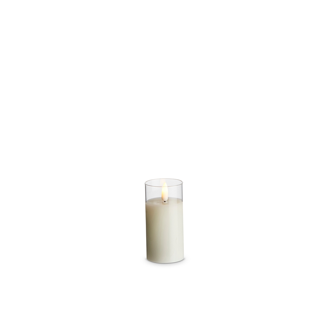 RAZ Imports 2" x 4" Clear Glass Ivory Pillar Candle