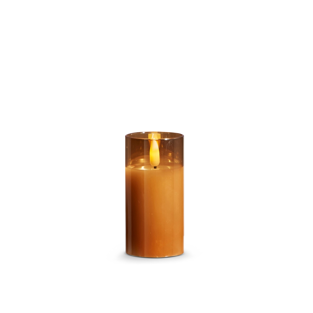 RAZ Imports 2" x 4" Gold Glass Ivory Pillar Candle