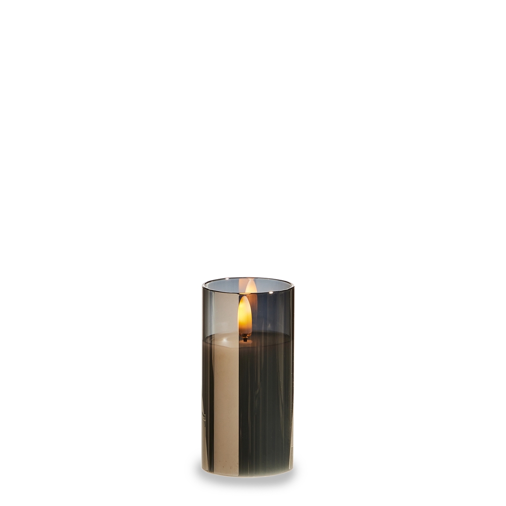 RAZ Imports 2" X 4" Smoke Glass Ivory Pillar Candle