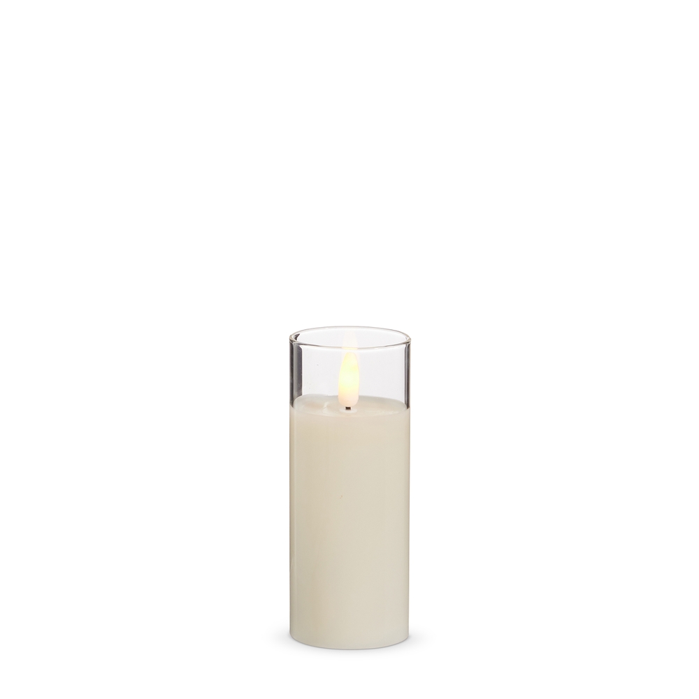 RAZ Imports 2" X 5" Clear Glass Ivory Pillar Candle