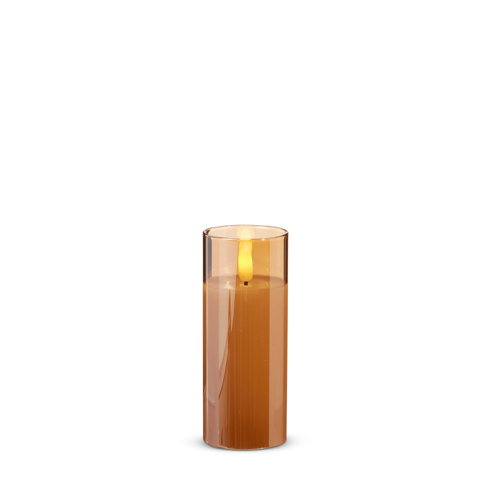 RAZ Imports 2" X 5" Gold Glass Ivory Pillar Candle