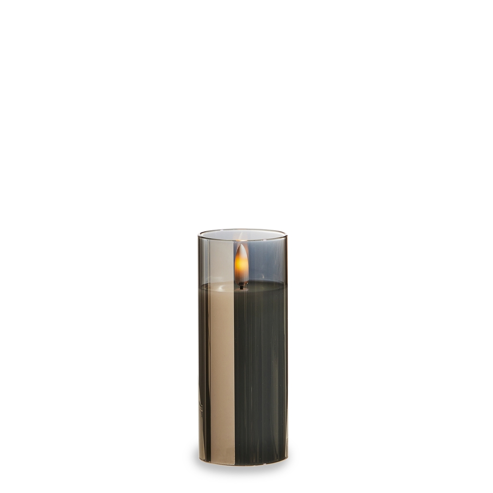 RAZ Imports 2" X 5" Smoke Glass Ivory Pillar Candle