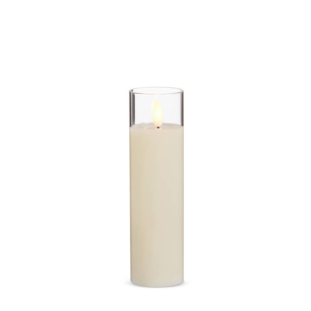 RAZ Imports 2" X 7" Clear Glass Ivory Pillar Candle