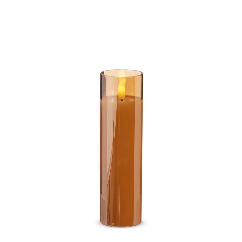 RAZ Imports 2" X 7" Gold Glass Ivory Pillar Candle