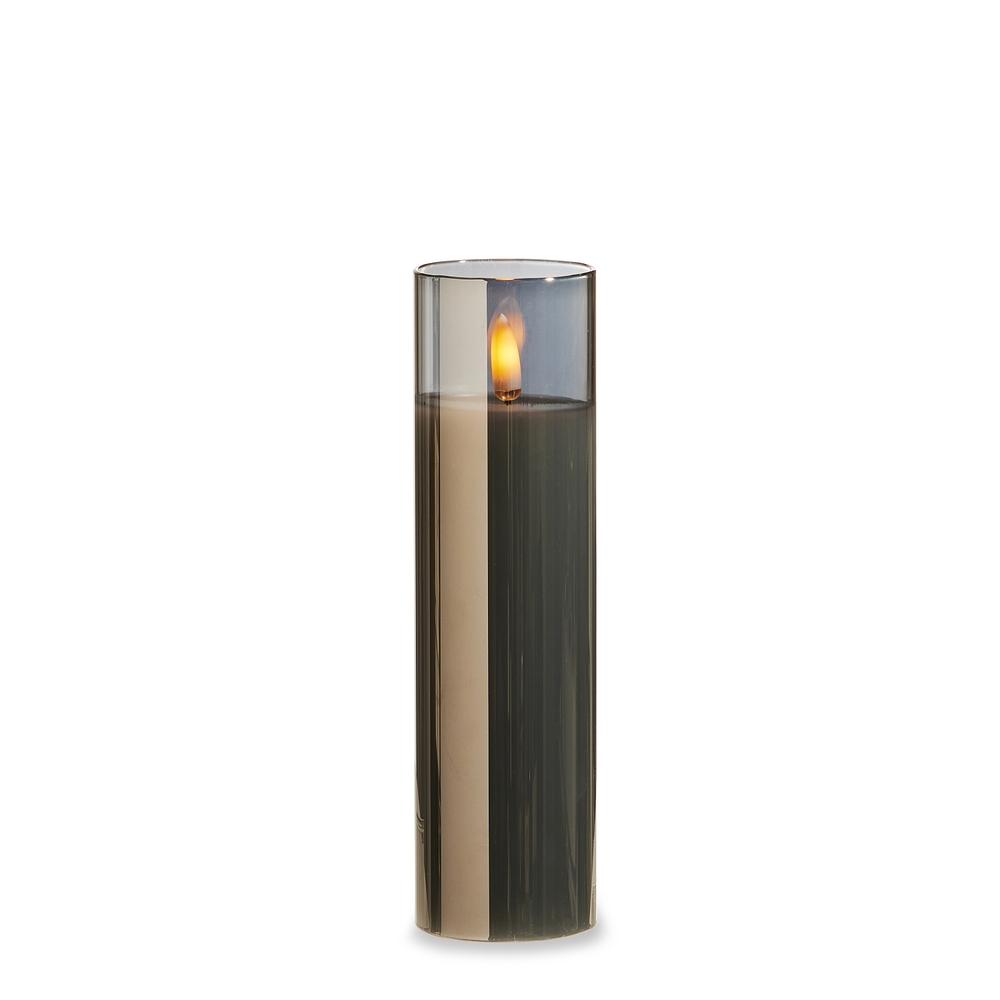 RAZ Imports 2" X 7" Smoke Glass Ivory Pillar Candle