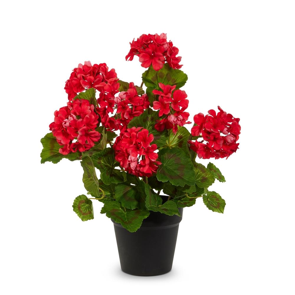 RAZ Imports 20.5" Potted Geranium Bush