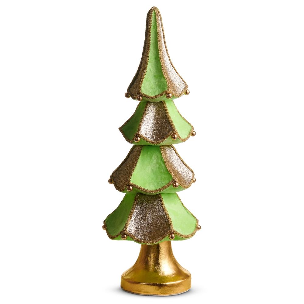 RAZ Imports 20" Bright Green Velvet Tiered Tree
