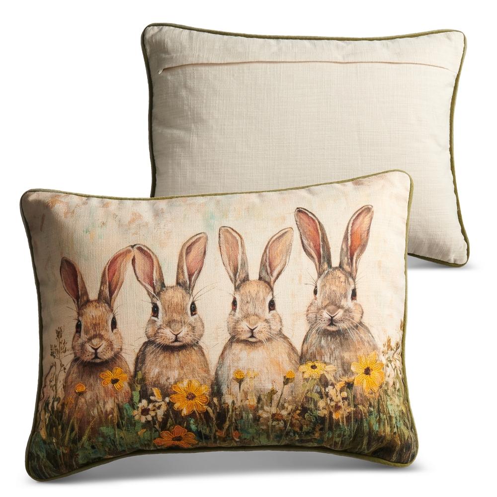 RAZ Imports 20" Bunny Meadow Pillow