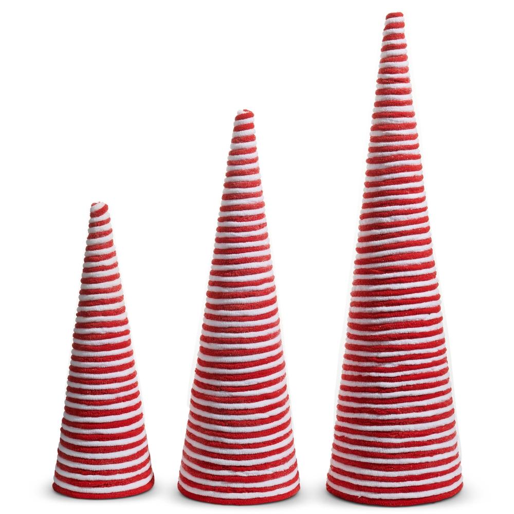 RAZ Imports 20" Red and White Yarn Trees