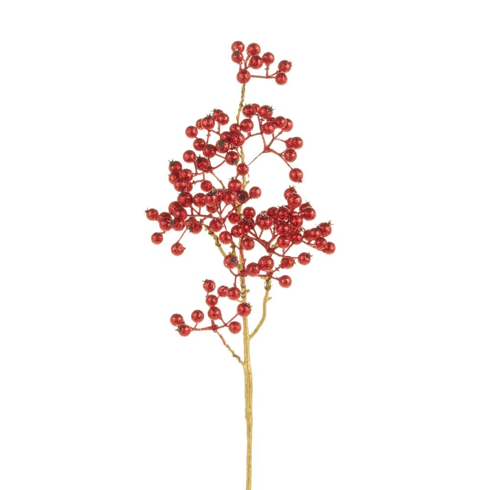 RAZ Imports 20" Red Glitter Berry Spray