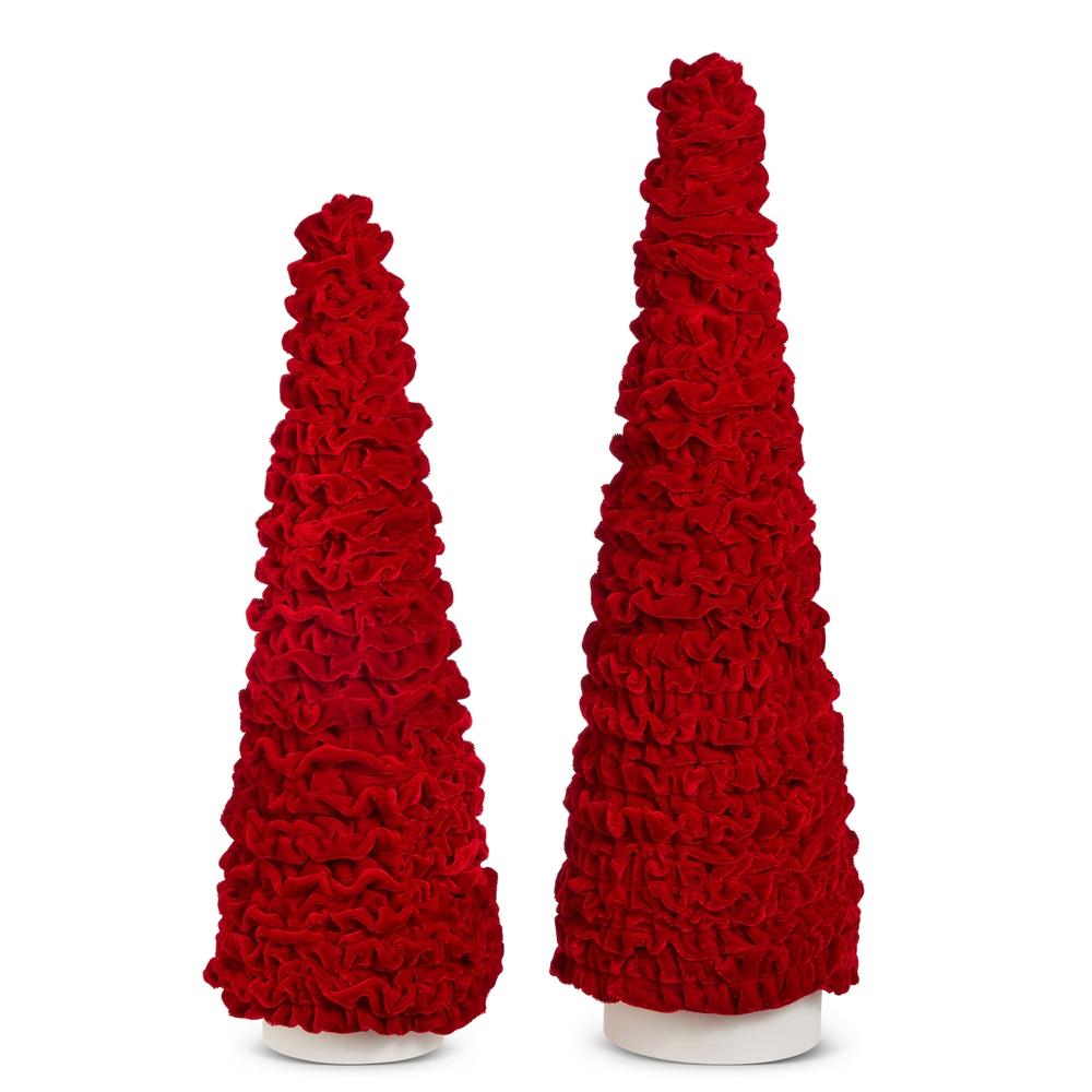 RAZ Imports 20" Red Velvet Trees