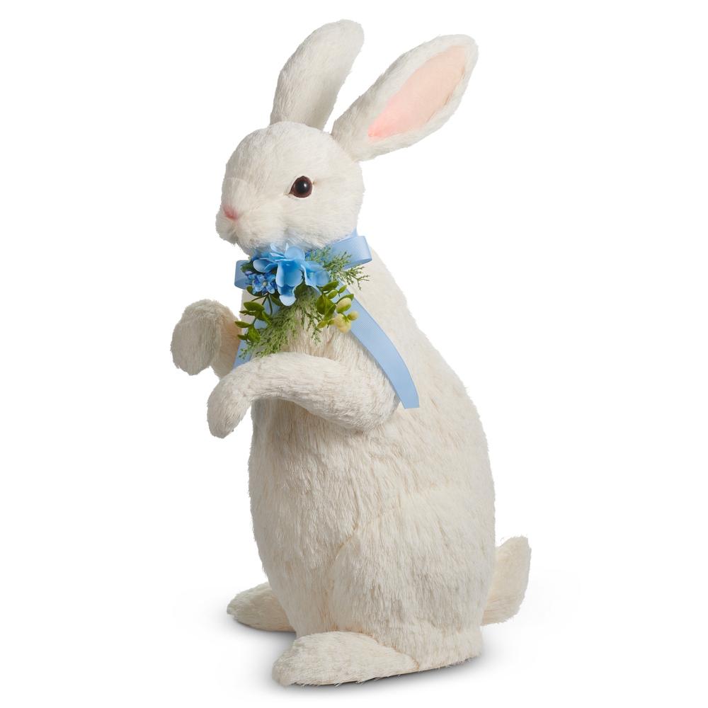 RAZ Imports 20" Sisal Bunny with Blue Bow