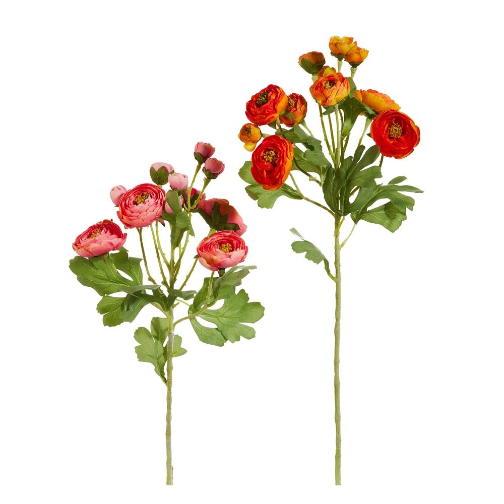 RAZ Imports 21.5" Pink and Orange Ranunculus Spray