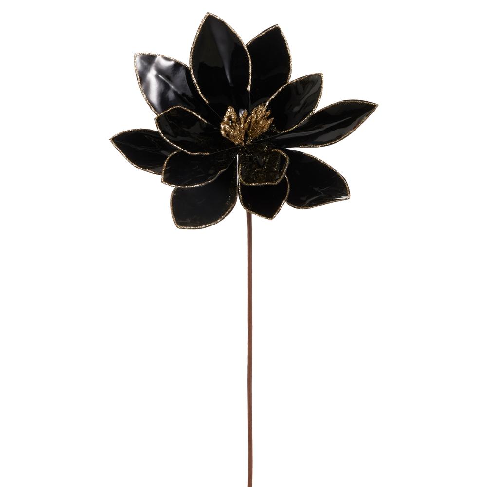 RAZ Imports 21" Black Metallic Poinsettia Stem