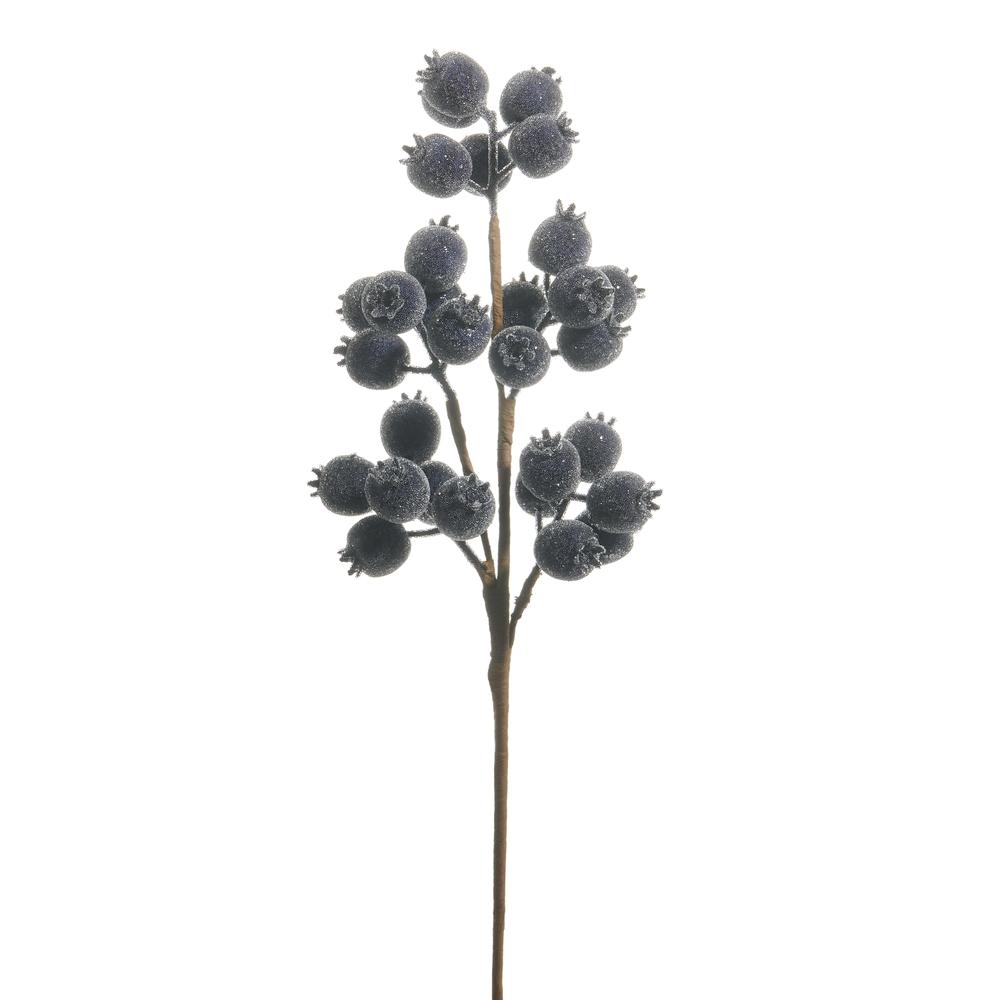 RAZ Imports 21" Iced Blue Berry Pod Spray