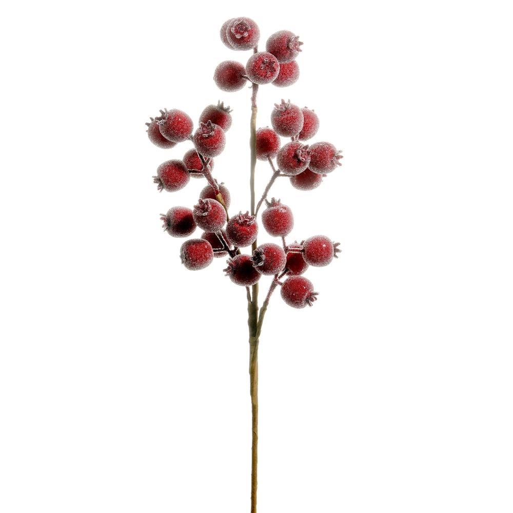 RAZ Imports 21" Iced Burgundy Berry Pod Spray