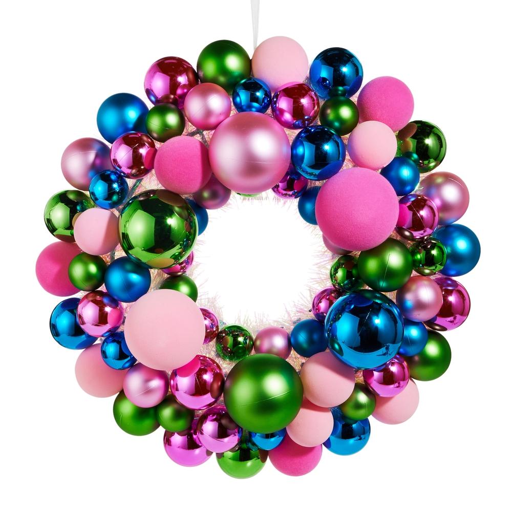 RAZ Imports 21" Multicolor Ball Wreath