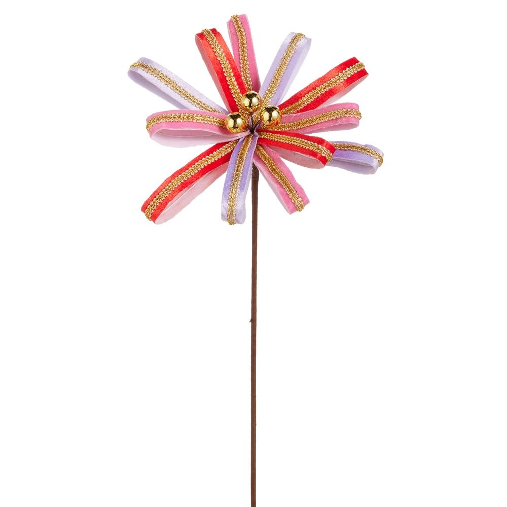 RAZ Imports 21" Multicolor Velvet Loop Flower Stem