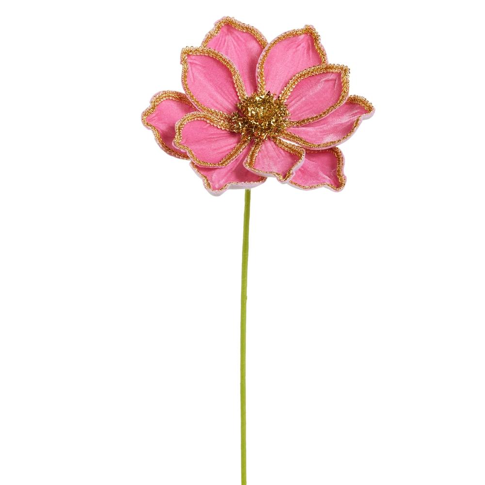 RAZ Imports 21" Pink Velvet Magnolia Stem
