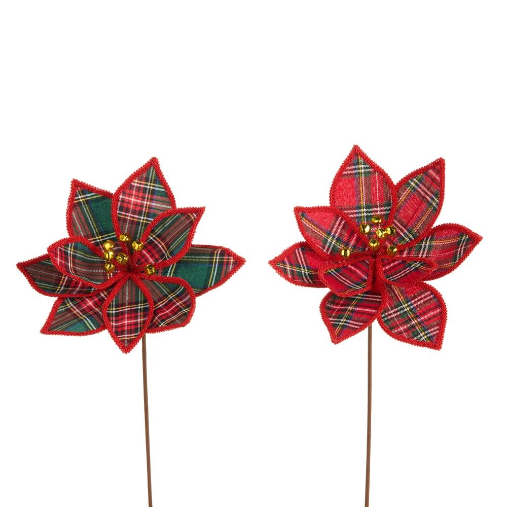 RAZ Imports 21" Plaid Poinsettia