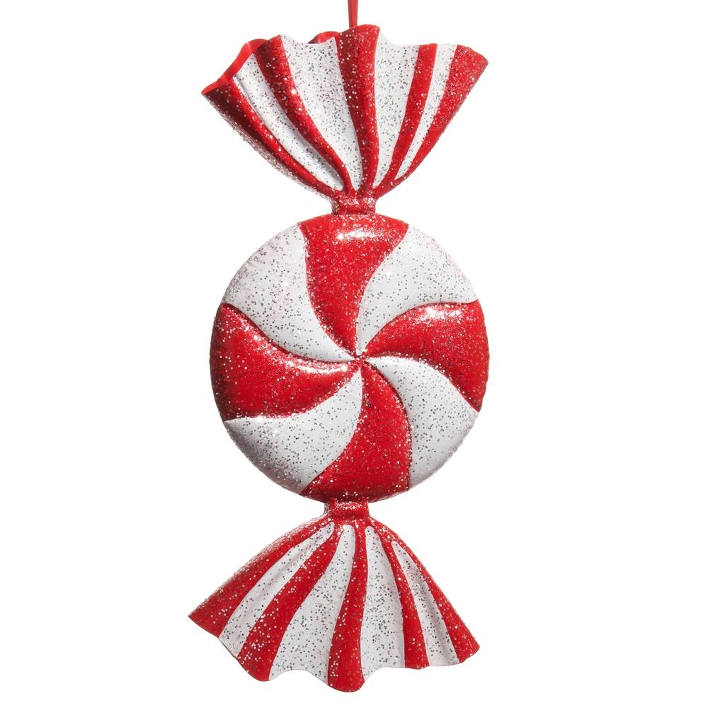 RAZ Imports 21" Red and White Candy Ornament