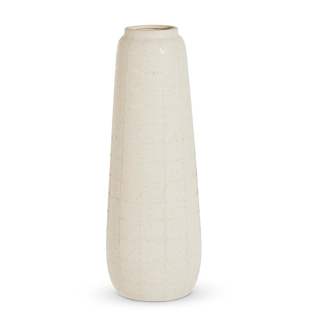 RAZ Imports 21" White Plaid Vase