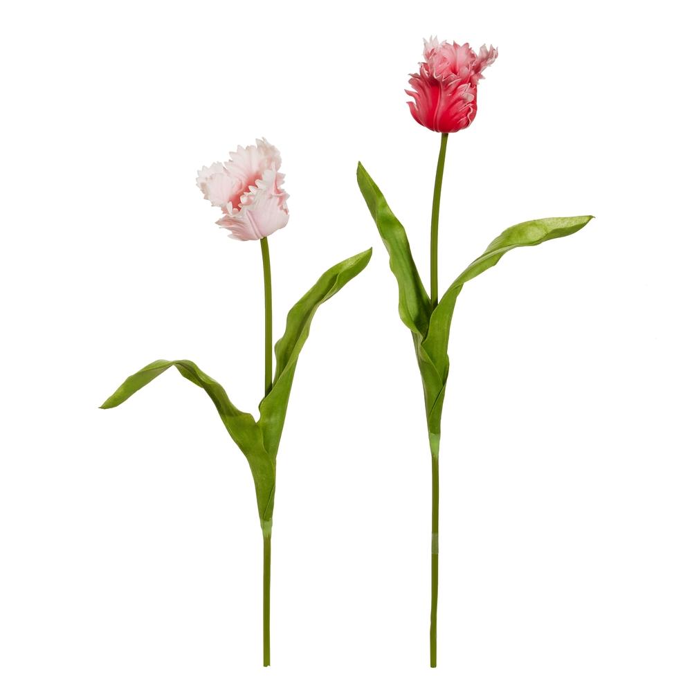 RAZ Imports 22.5" Real Touch Pink Parrot Tulip Stem