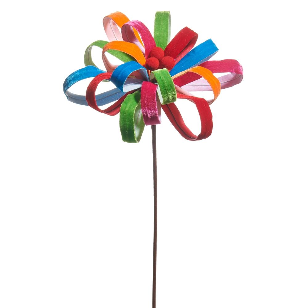 RAZ Imports 22" Bright Multicolor Loop Flower Stem